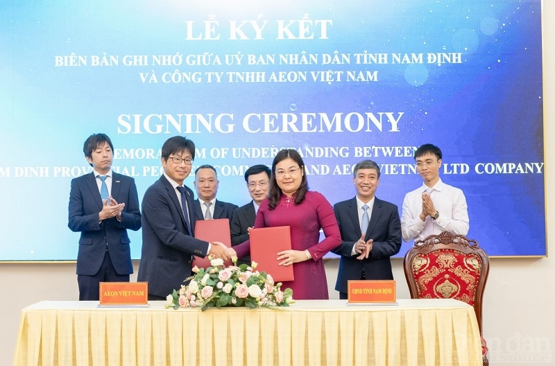 Lễ ký kết biên bản ghi nhớ giữa UBND tỉnh Nam Định và Công ty TNHH AEON Việt Nam
