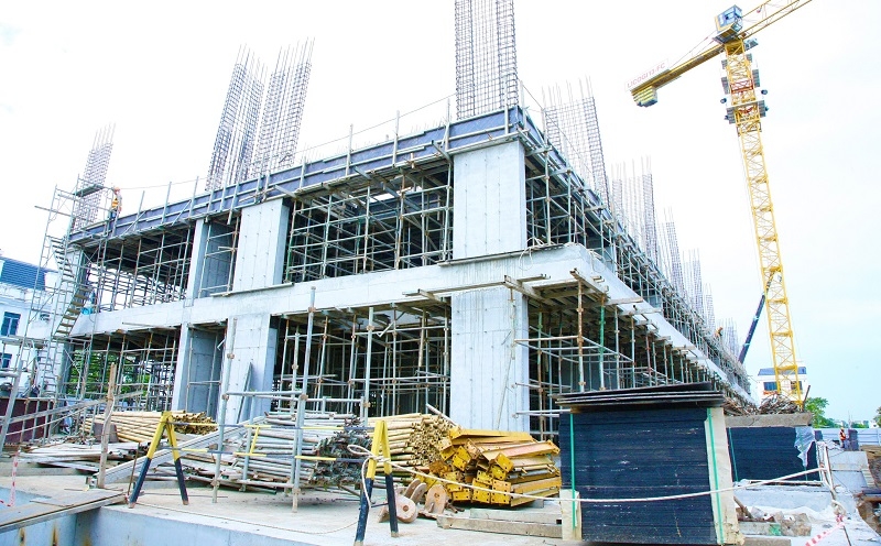 Dự án Nhà ở xã hội cho công nhân tại Khu công nghiệp Tràng Duệ (huyện An Dương) đang được chủ đầu tư và nhà thầu gấp rút thì công các hạng mục 