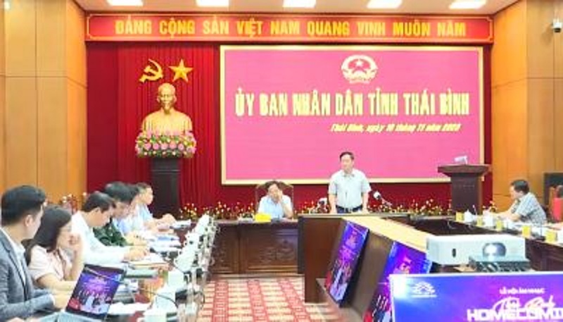 Cuộc họp đánh giá công tác chuẩn bị tổ chức chương trình giao lưu văn hóa - kết nối doanh nghiệp Việt Nam - Hàn Quốc “Thai Binh Homecoming Day” (Ảnh: Báo Thái Bình)