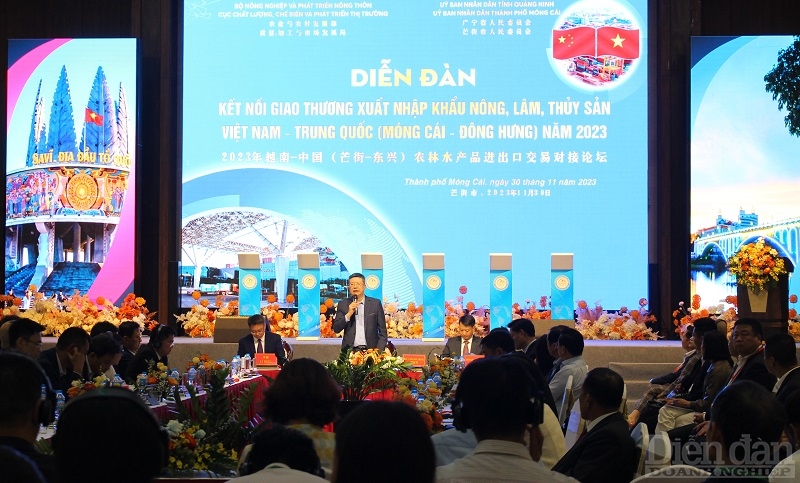Diễn đàn kết nối giao thương xuất nhập khẩu nông, lâm, thủy sản Việt Nam - Trung Quốc năm 2023 diễn ra tại TP Móng Cái, tỉnh Quảng Ninh