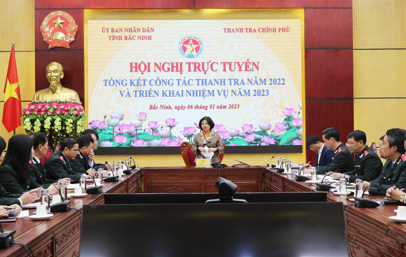 Chủ tịch UBND tỉnh Bắc Ninh Nguyễn Hương Giang dự hội nghị tổng kết công tác ngành Thanh tra năm 2022, phương hướng nhiệm vụ 2023