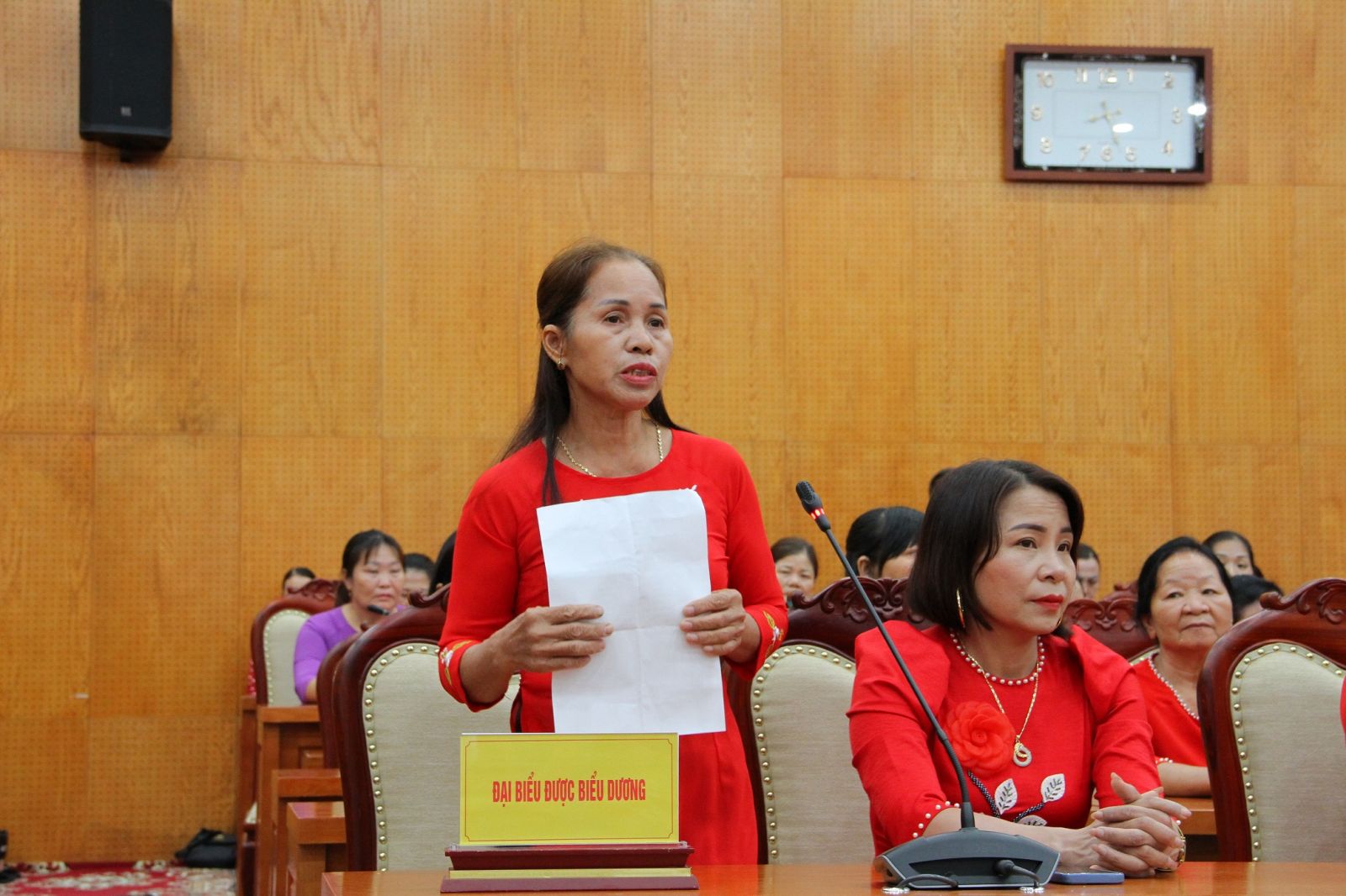 Bà Hoàng Thị Tám, Chi hội trưởng Chi hội Phụ nữ xóm Trại Giã, xã Nam Hòa, huyện Đồng Hỷ nêu kiến nghị