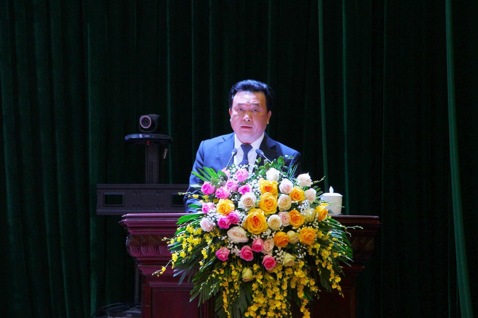 Ông Nguyễn Đại Đồng, Chủ tịch UBND huyện Tiên Du phát biểu tại hội nghị