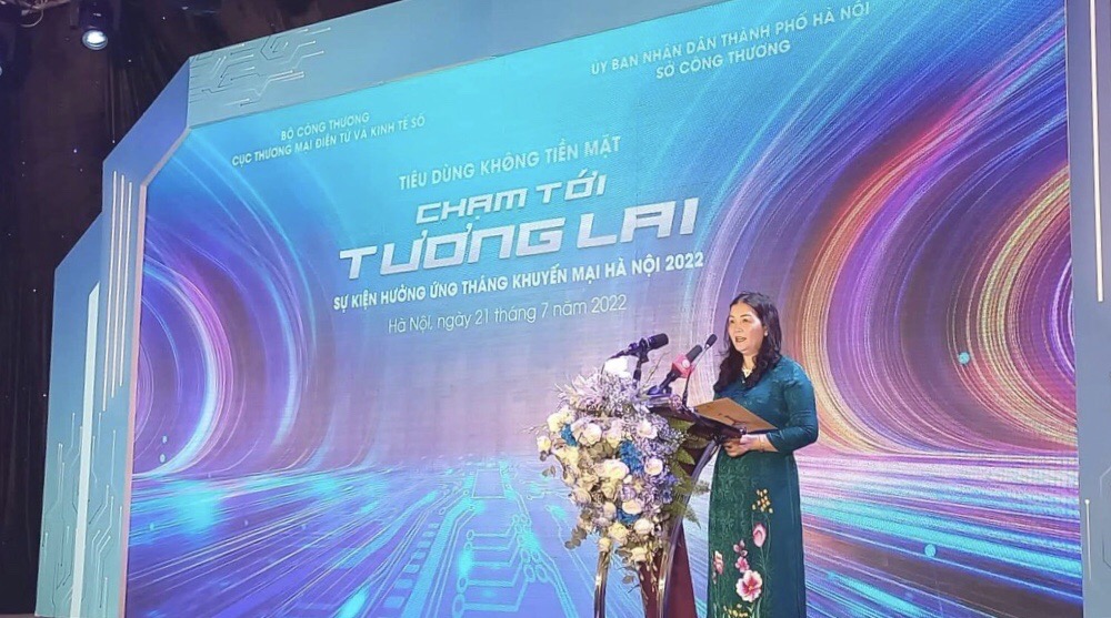 Bà Trần Thị Phương Lan - Quyền Giám đốc Sở Công Thương Hà Nội phát biểu kích hoạt sự kiện