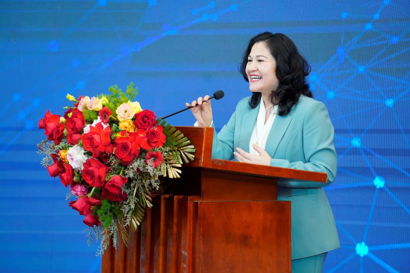 Bà Nguyễn Thị Hà, Thứ trưởng Bộ Lao động, Thương binh và Xã hội, phát biểu tại chương trình