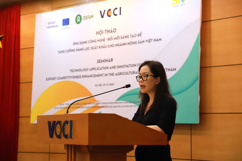 Bà Trần Thị Lan Anh, Tổng Thư ký VCCI phát biểu tại chương trình