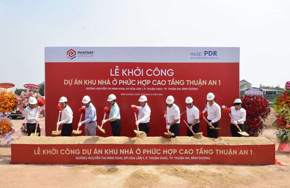 Lễ khởi công Dự án Khu Nhà ở Phức hợp Cao tầng Thuận An 1 tại Bình Dương ngày 19/1/2024