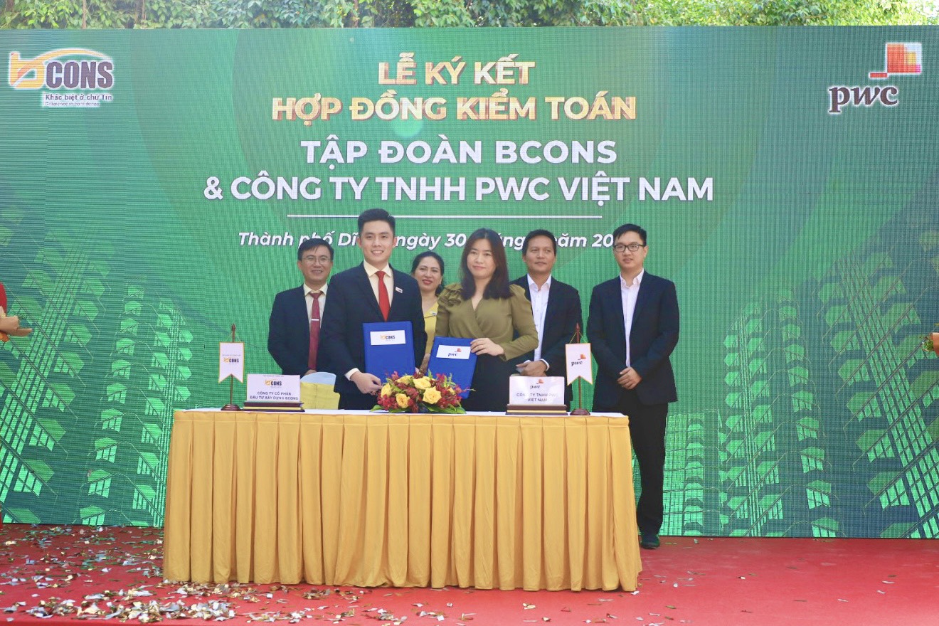 Tập đoàn Bcons ký kết Hợp đồng kiểm toán với Công Ty TNHH PwC Việt Nam