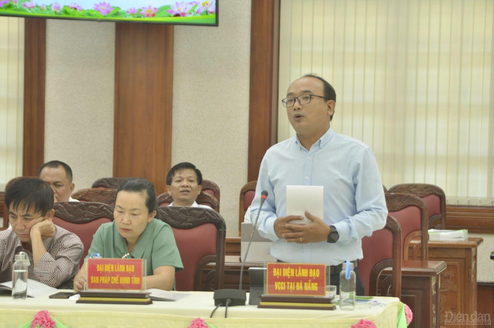 Lãnh đạo VCCI Đà Nẵng phát biểu góp ý về cải cách nâng cao các bộ chỉ số trong năm tiếp theo