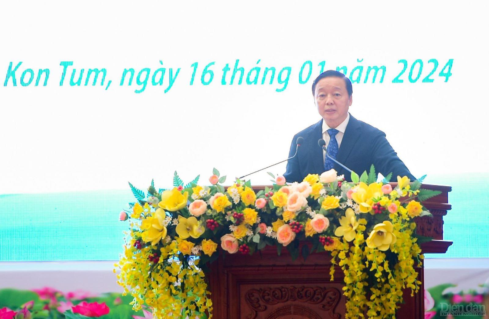 Phó Thủ tưởng Chính phủ Trần Hồng Hà phát biểu tại lễ công bố quy hoạch tỉnh Kon Tum